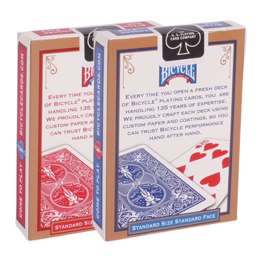 Set of 2 Bicycle Standard (Red & Blue) Playing Cards - Gold Border Tuck