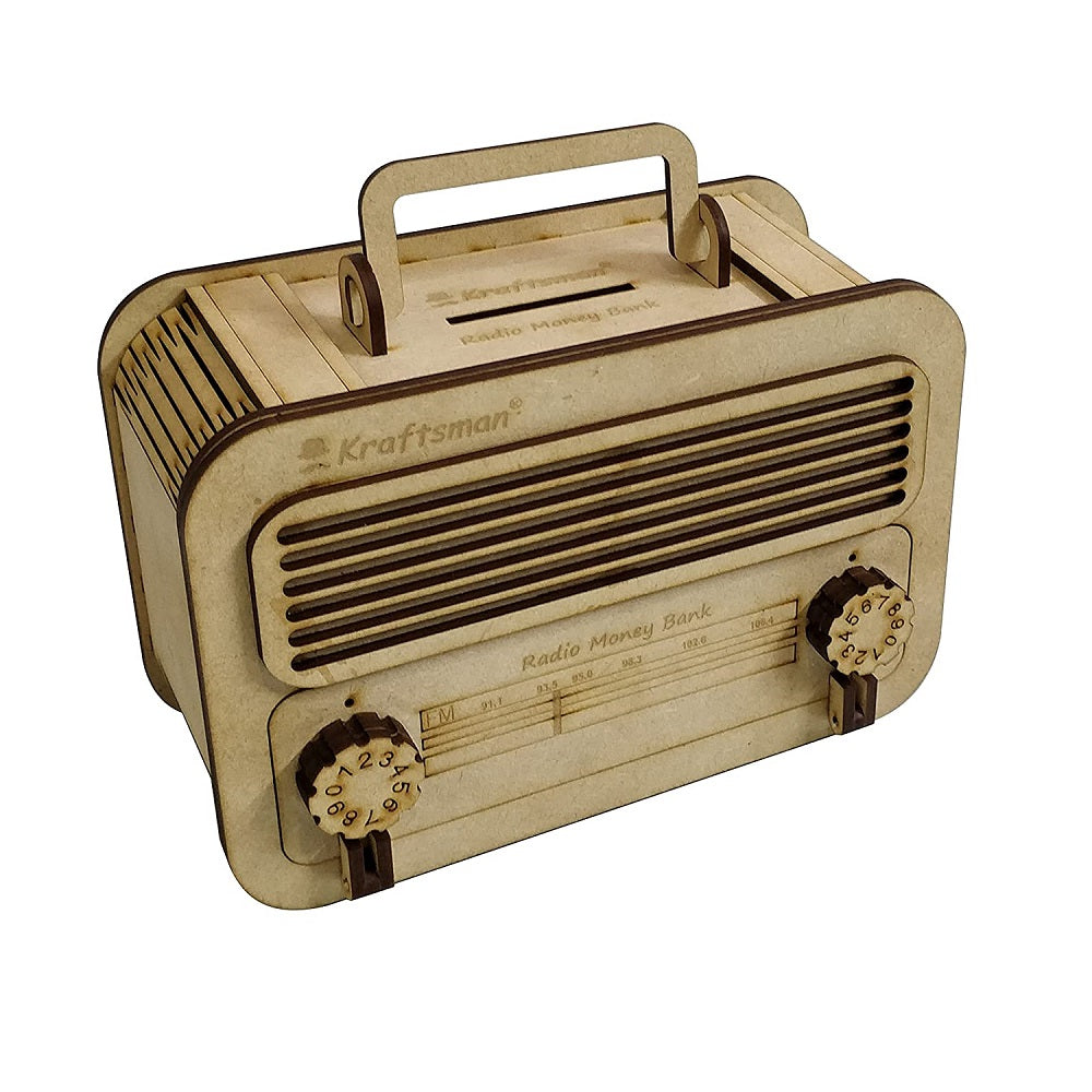 My Locker Wooden Money Safe with Password Lock - Radio Style