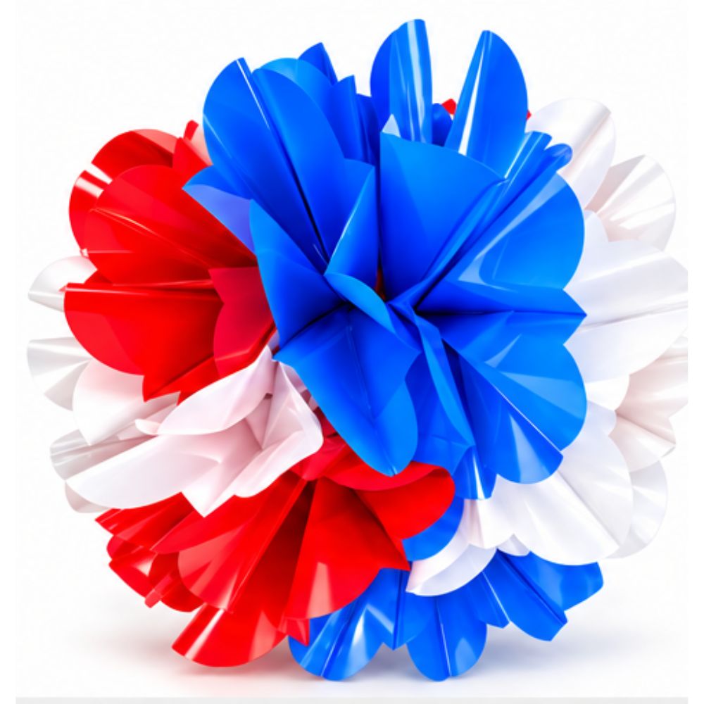 Spring Flower Ball 10″ Plastic – Patriotic Colors