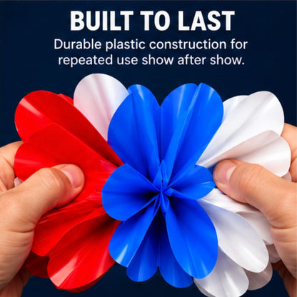 Spring Flower Ball 10″ Plastic – Patriotic Colors